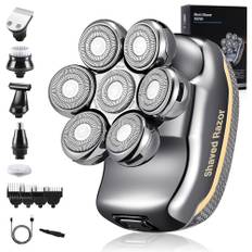 Bald Shaver Mäns Elektrisk Huvudrakning zed6 i 1 Huvudrakning för Bald yIPX6 Vattentät Elektrisk Rakning Våt och Torr Rakning för Män med Skäggnäsa Hårtrimmer Care Kit