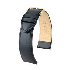 Hirsch Osiris 13mm Medium Svart/Guld Klockarmband