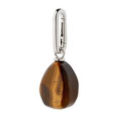 Pilgrim CHARM tiger eye vedhæng, sølvbelagt