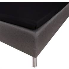 Formsydda lakan 90x210 cm - Svart - 100% bomullssatin - Lakan för bäddmadrass (90x210 cm)