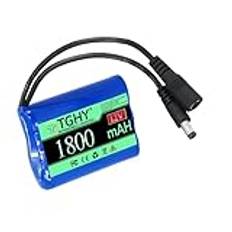 TGHY Avtagbart batteri 12 volt litiumbatteri 12V 1800MAH Uppladdningsbart litiumjonbatteri för LED-ljusremsor/gatubelysning 12V enhet reservbatteri,12v 1800mah without display