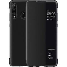 Huawei P30 Lite Skal, Smart View Läder Flip Case, [Energisparläge][Fullt Skydd](p30lite,bla