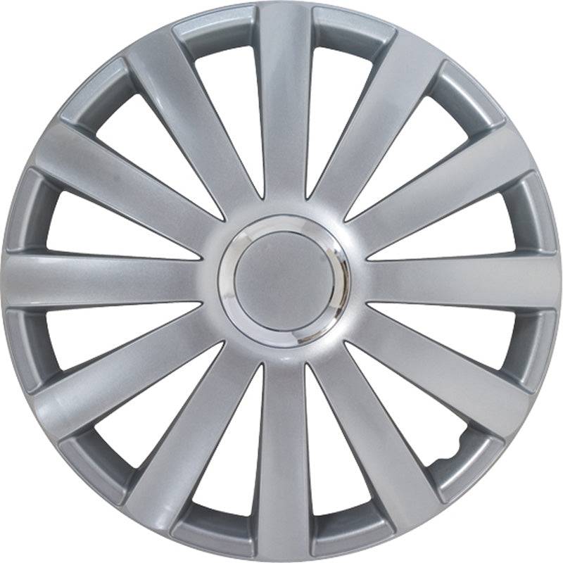 AutoStyle, Hjulkapsler, 4stk, Spyder 16-tommer silver + chrome ring.