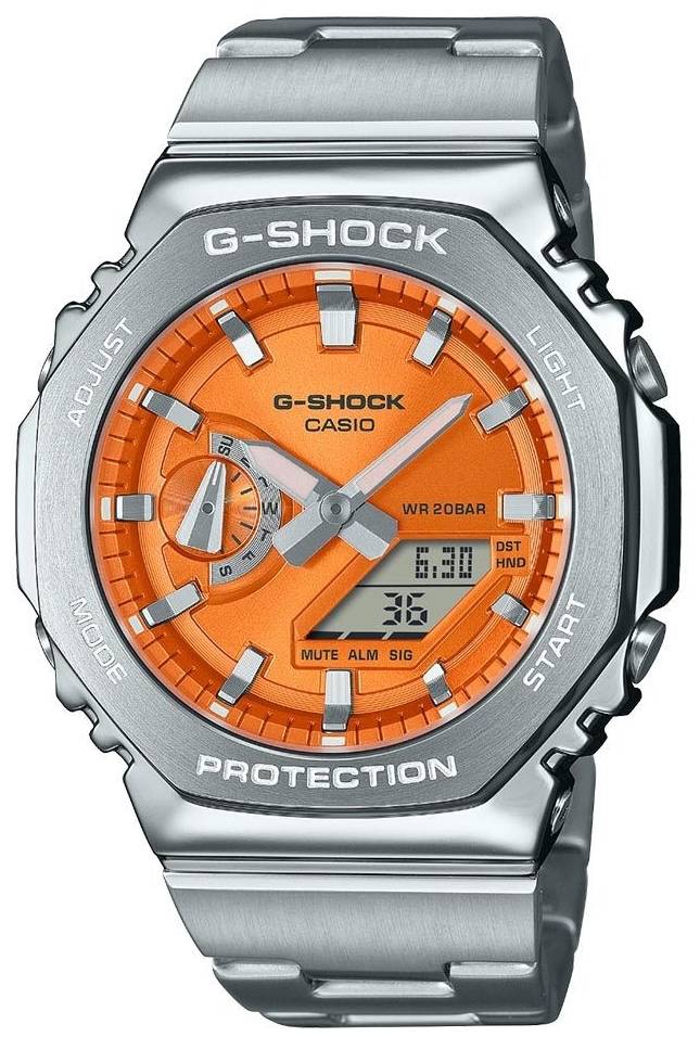 Casio Herrklocka GM-2110D-4AER G-shock Orange/Stål Ø44.4 mm