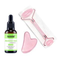 Neutriherbs Face Massage Roller Kit 3 in 1 - Hyaluronic Acid Skin Serum