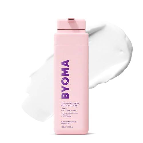 BYOMA Sensitive Body Lotion (400 ml) för känslig, torr och irriterad hud – parfymfri fuktkräm med havreextrakt och sheasmör – lugnar och lindrar klåda – stöd för