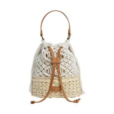 Pepe Jeans, Taske, Dame, Beige, ONE SIZE, Macramé og Raffia Bucket Taske