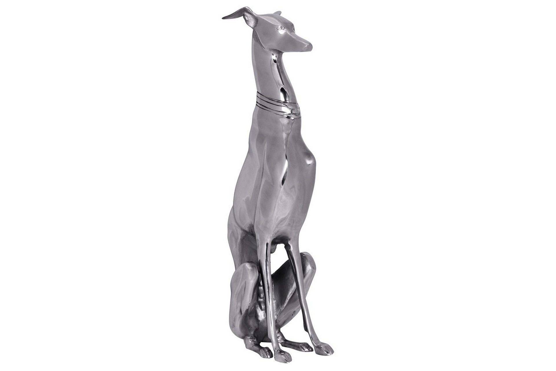 Dekorativ figur Wohnling Aluminiumhund Silver Modern - Skulptur Grå