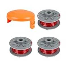 cimsfcor Trimmerspole ersättningslinje för Gardena Turbo Trimmer, 5364-20 spole med 1 st 05328-20 lock för Gardena Turbo trimmer SmallCut (artikelnr. 2401) (3 spolar+1 lock)