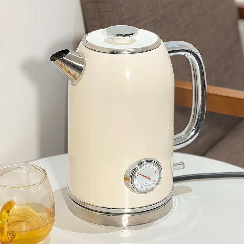 Electric Kettle -67.63oz Hot Tea Kettle with Thermometer, 1500W Fast Heating Stainless Steel Teapot, - White