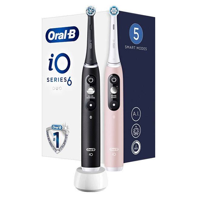 Oral B Spazzolino Elettrico Io6 Series Duo Pack Nero/Rosa Sabbia 2 pezzi — Spazzolino elettrico