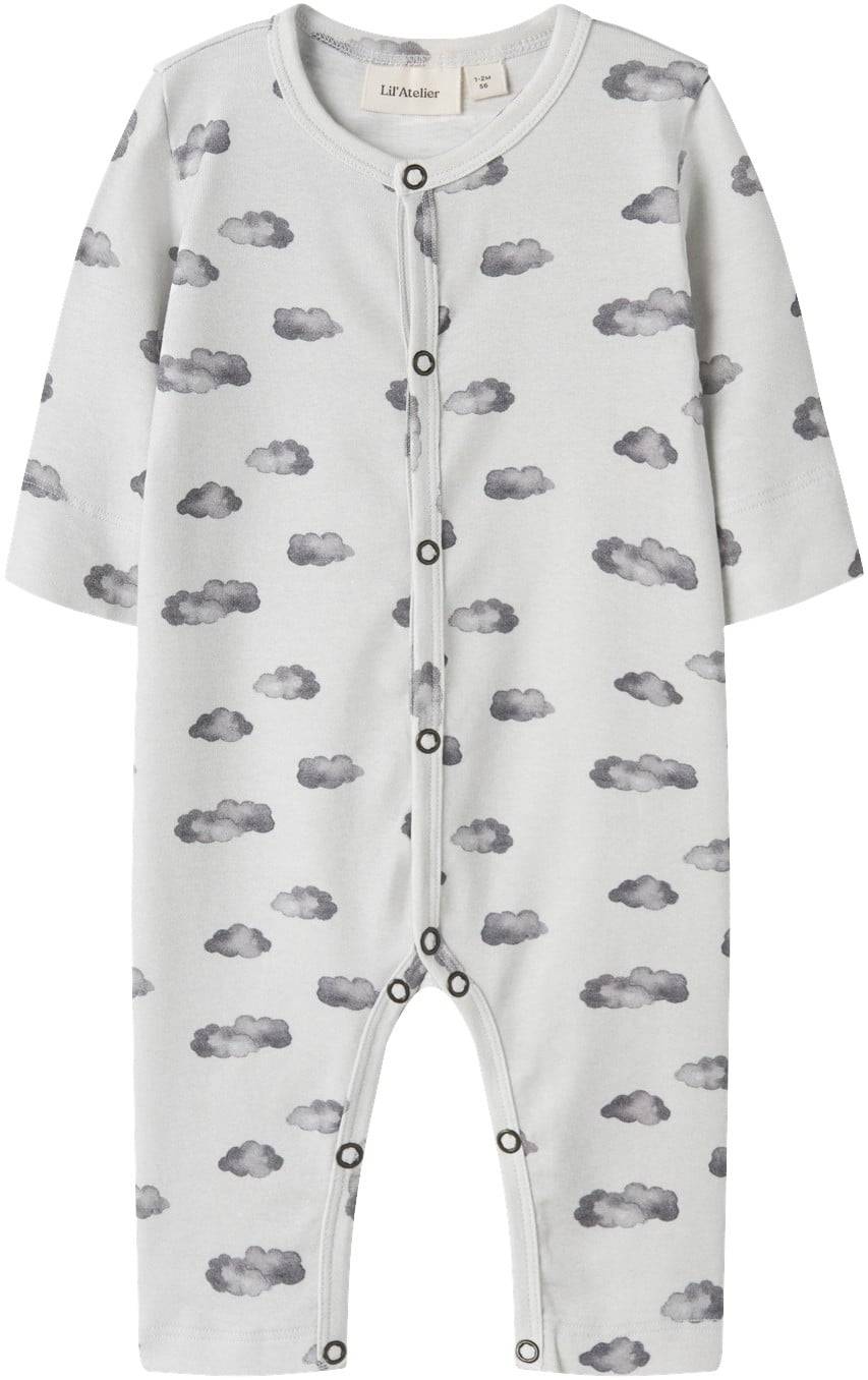 Lil' Atelier Nbmgio LS Nightsuit LIL Str 86 - Glacier Gray/cloud Nattøj hos Magasin.
