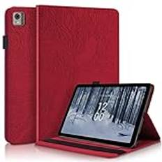 Tablet PC Väskor Fodral Fodral Kompatibel med Nokia T21 10,4 tum 2022 PU-läderfodral Flip Wallet Skyddsfodral Tree Of Life Tablettfodral Kortplats Tablet PC-fodral(Rosso)