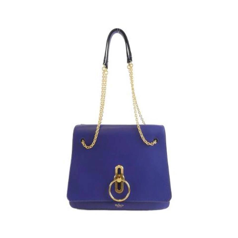 Mulberry Pre-owned Pre-owned Leather Skuldertaske - Vintage - Dame - Blå - ONE SIZE - Uld