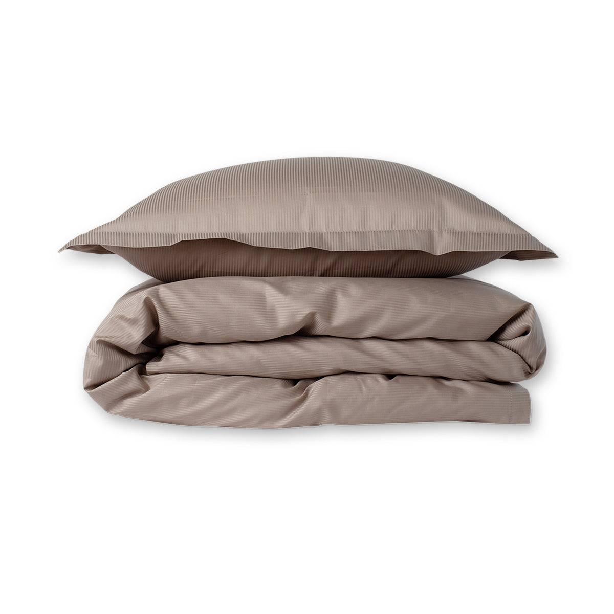Cotton Sateen Light Grey Pinstriped - Duvet Cover - 200x220 cm