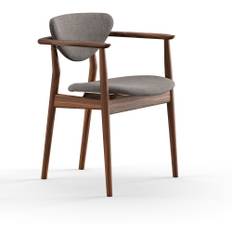 House of Finn Juhl - 109 Chair, Walnut, Cat. 1 Remix 163 - Spisebordsstole - Finn Juhl - Træ farvet,Grå - Træ/Tekstilmateriale