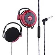 Öronkrok stereoöronsnäckor – kabelanslutna hörlurar med klämma | S-520 öronkrok hörlurar | kompatibla med MP4-löpning, träning, jogging, vandring, klättring och utgående headset, mobiltelefontillbehör