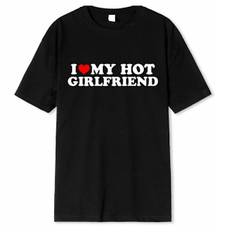 Elsk Min Hot Kæreste Mænds Casual Kortærmet Rundhals Sommer T-shirt