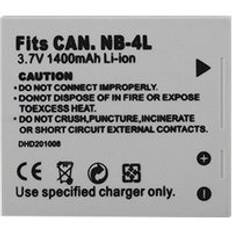 Nb -4l nb4l batteri f&#xF6;r canon ixus 30 40 50 55 60 65 80 100 i20 110 115 120 130 is 117 220 225 230 255 batteriladdare 1400 mah - 1 batteri