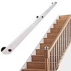 Trappräcke räcke trappräcke trappräcke trappräcke sats, trä för trappor inomhus utomhus trappa med fästen räcke säkerhetskorridor stödstång vit/100 cm/40 tum