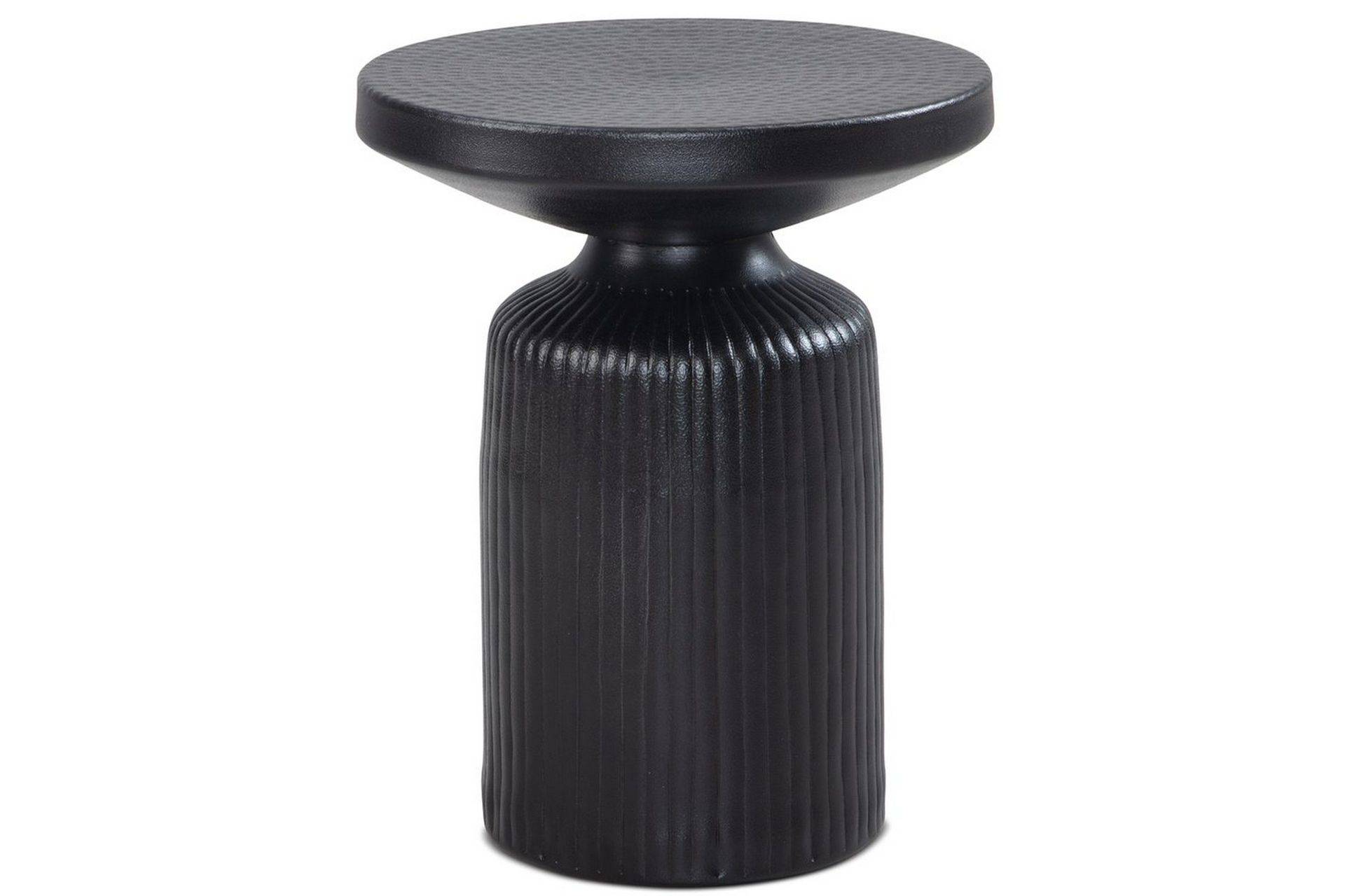 Sido bord Wohnling Metall Rund 40 cm Svart Hamrad Look Industriell - Lampbord & sidobord