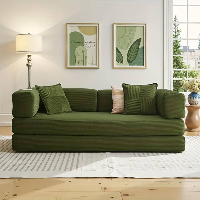 Sofa Bed, Folding Floor Couch,CompressedConvertable Sleeper Sofa,Memory Foam Couch - 78inch-Military green