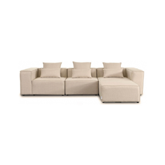 VERONA Modul chaiselong sofa i polyester 327 x 207 cm - Beige