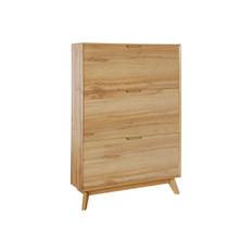 Skoförvaring Ezra 3 klaffar 89x24x125 cm, Wotan-ek - Skoskåp Natur Loft24