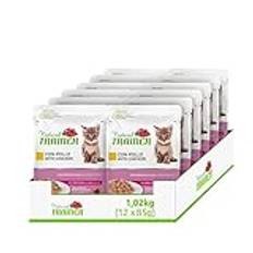 Natural Trainer Kitten & Young fuktig kattmat med kyckling 12 kuvert x 85 g - 1 020 g