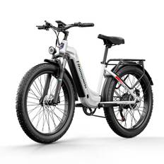 Shengmilo MX06 El-cykler 1000W Motor 17,5AH Batteri E-BIKE 26 Tommer MTB 42KM/H SHIMANO 7 Speed City Elcykel 90KM Endurance - Hvid Vit