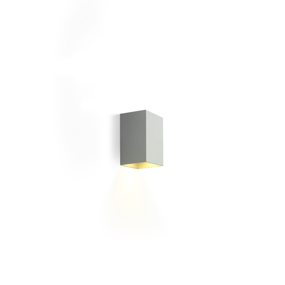 Box mini væglampe Wever & Ducré - Børstet aluminium / Model 1 lys ned