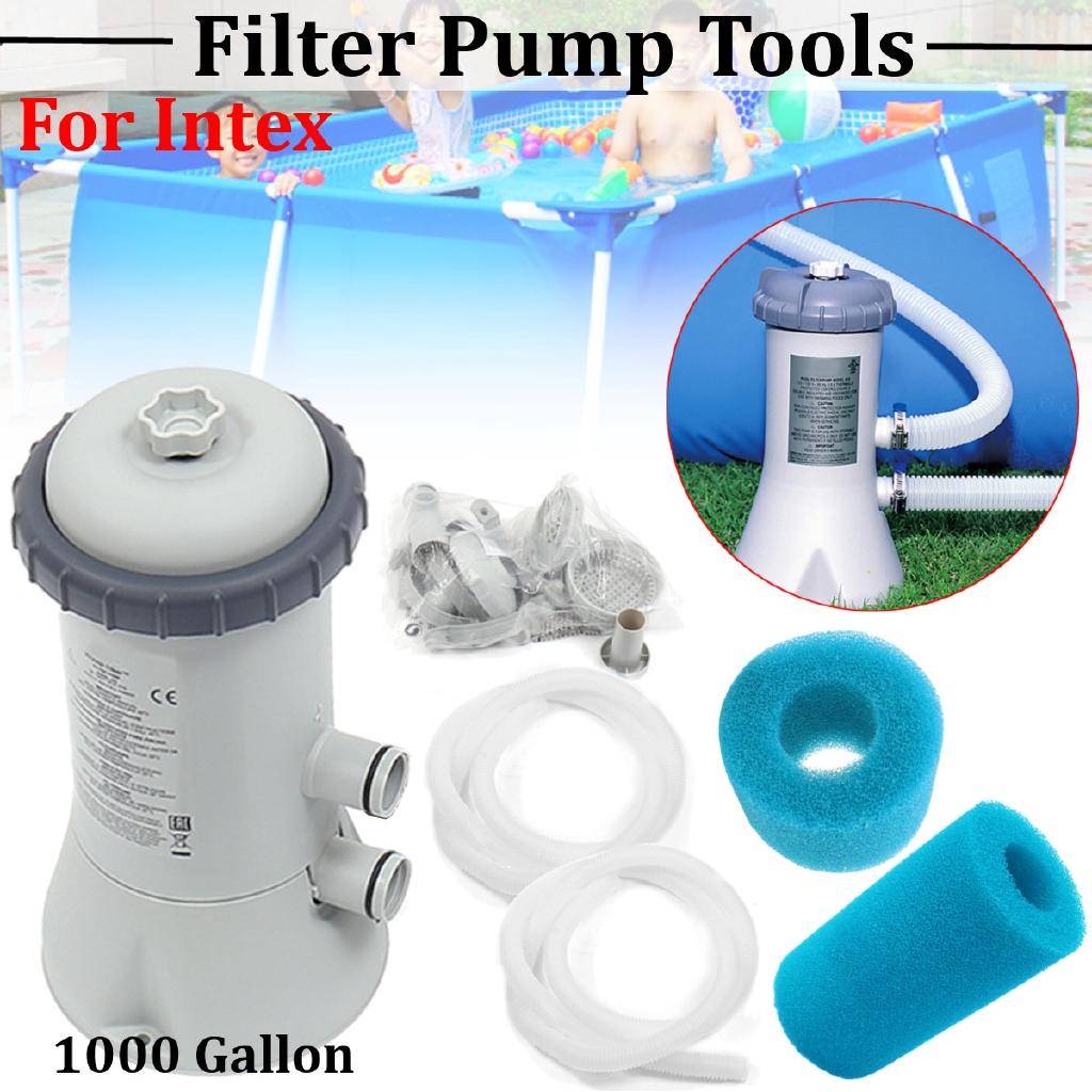 220V Filterpumpverktyg För Intex Poolfilterpumpkit Snabbmark för Stålplaskramspooler gray