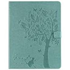 QIHANG kompatibel med skal iPad Pro 12,9 skal läder fodral läder elegant retro mobilfodral väska flip cover wallet strap plånbok PU läderfodral fodral (grön)