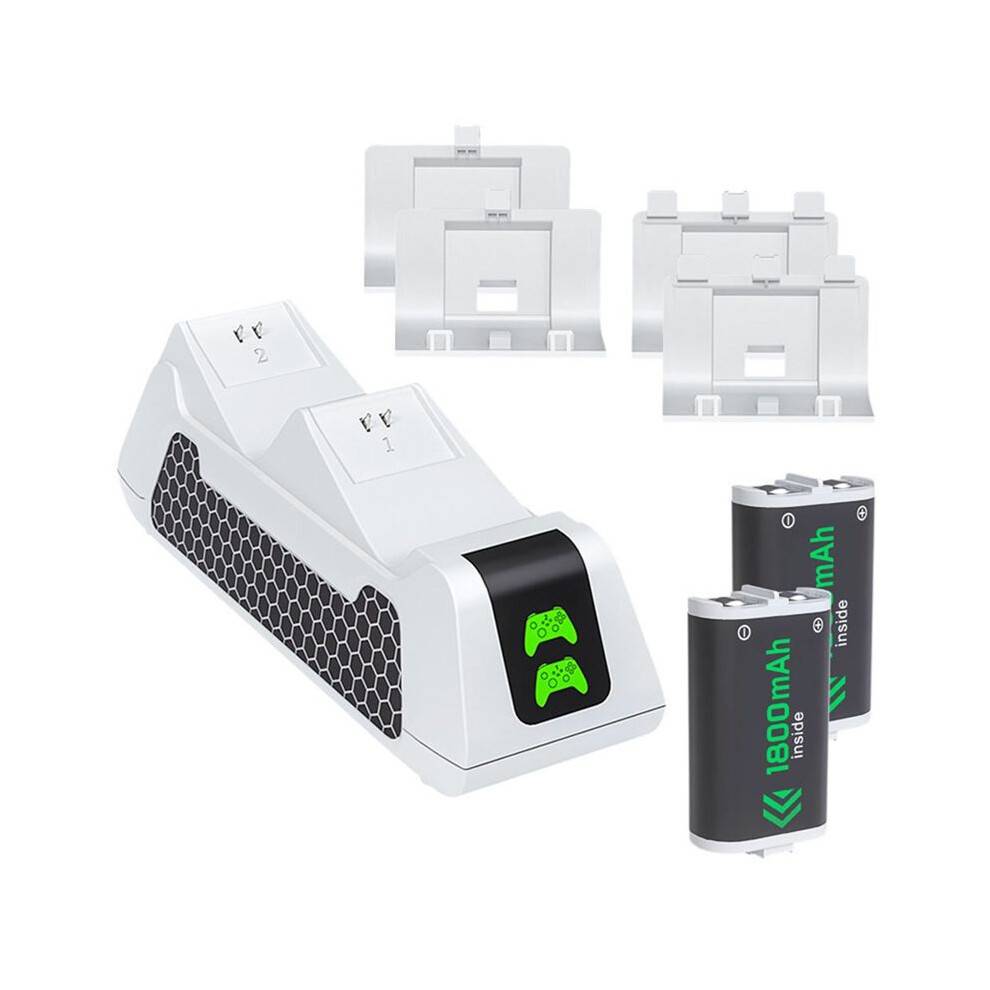 For Series X/S/XboxOne/X/S/Elite Controller Charger Station with 2x1800mAh Rechargeable BatteryPack Battery Cover B