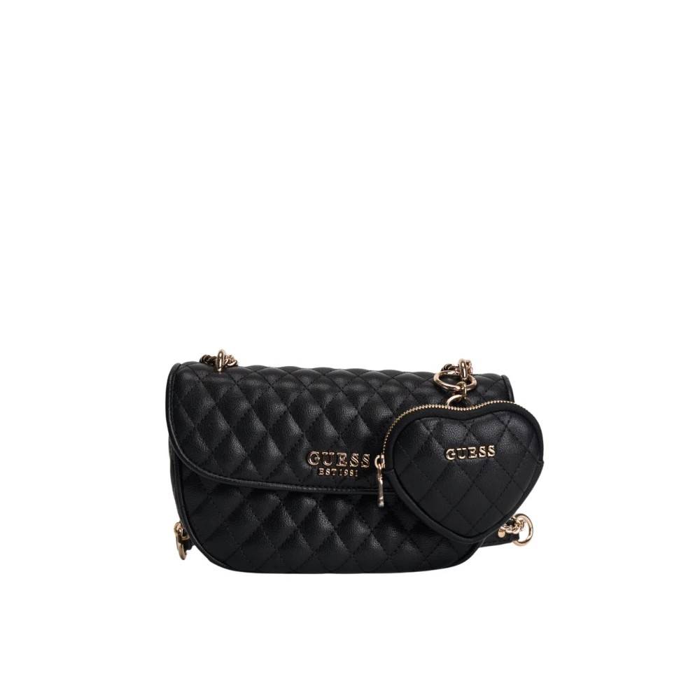 Guess Matelassé Skuldertaske - Tasker - Dame - Sort - ONE SIZE - Uld