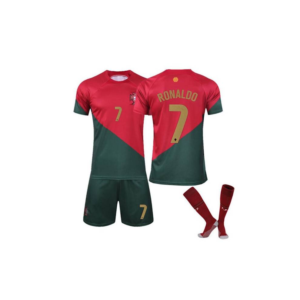 Fodboldtrøjesæt Portugal 22-23 Fodboldtøj nr. 7 Cristiano Ronaldo Voksen S