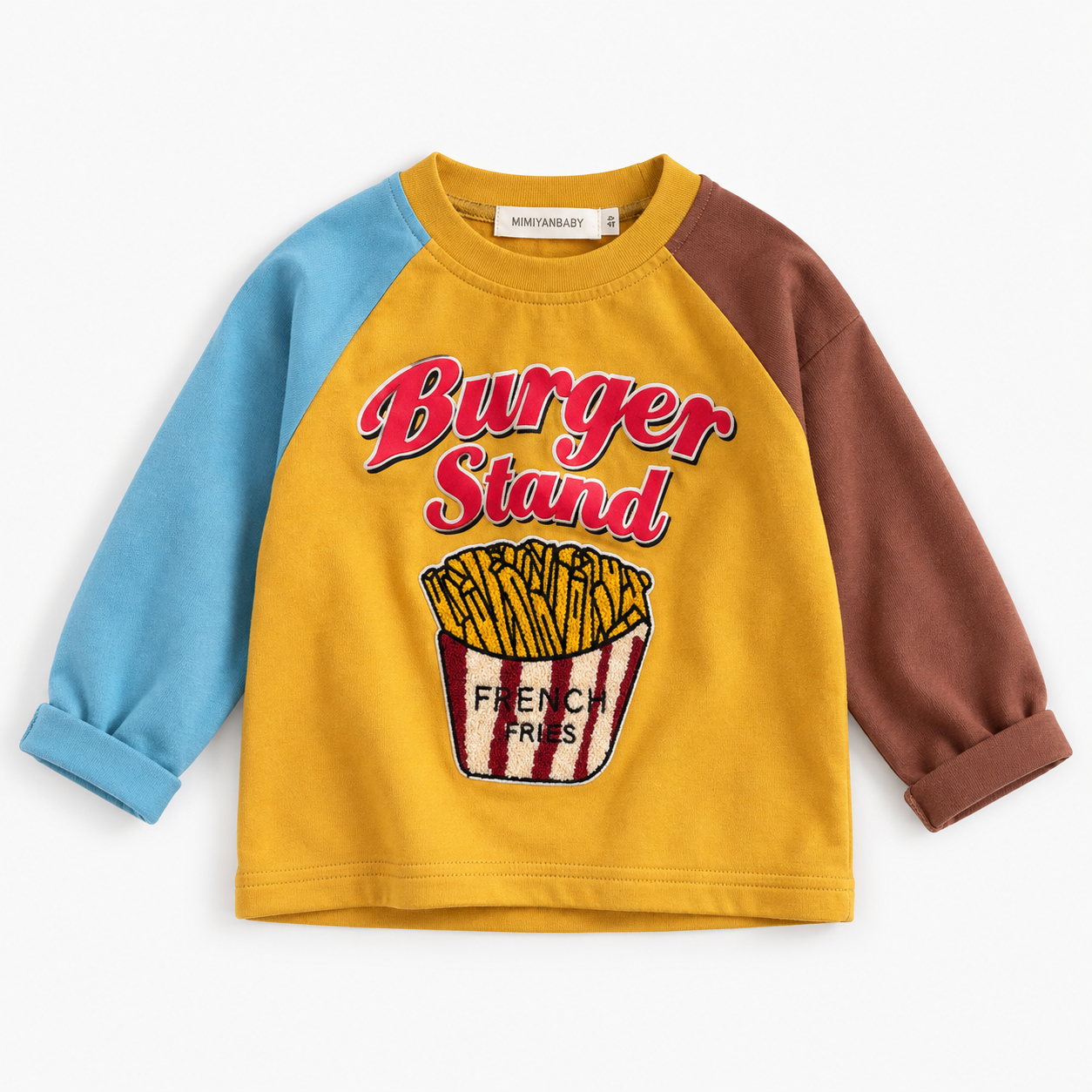 LittleRetro – Coolt & trendigt – Långärmad tröja för barn med grafiskt tryck Pommes frites / 150 (7–8 år) | Pedagogiska Träleksaker