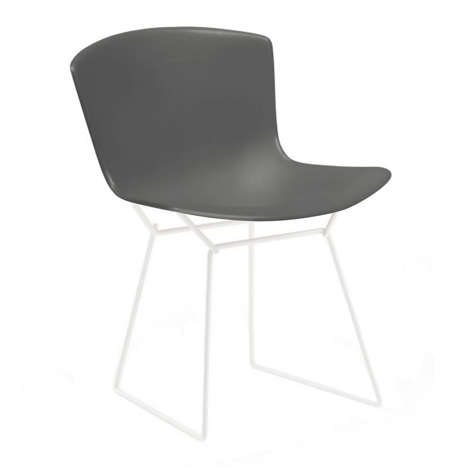 Knoll - Bertoia Plastic Side Chair utomhus, Vitt underrede, Grå sits - Matstolar utomhus - Harry Bertoia - Grå - Metall/Plast