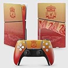 Klistermärke för PS5 Liverpool, klistermärken för PS 5, konsol och kontroll, Slim Disc Edition, Skin Liverpool PS 5 (2 kontroller)