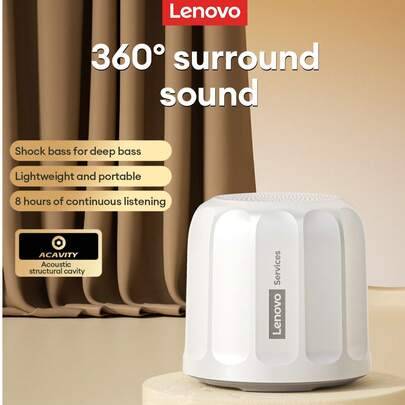 Lenovo HD107 Bluetooth-högtalare, trådlös stationär bärbar spelare, surroundljuduppgradering, Bluetooth 6.0, bil, camping, utomhus, subwoofer, trådlös - Vitt (En-Storlek)