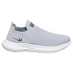 UnoSheng Sneaker herr sommar lätta sportskor enfärgade träningsskor mjuk sula män promenadskor slip-on fritidsskor för män grå plate skor löparskor, GRÅ, 41 EU