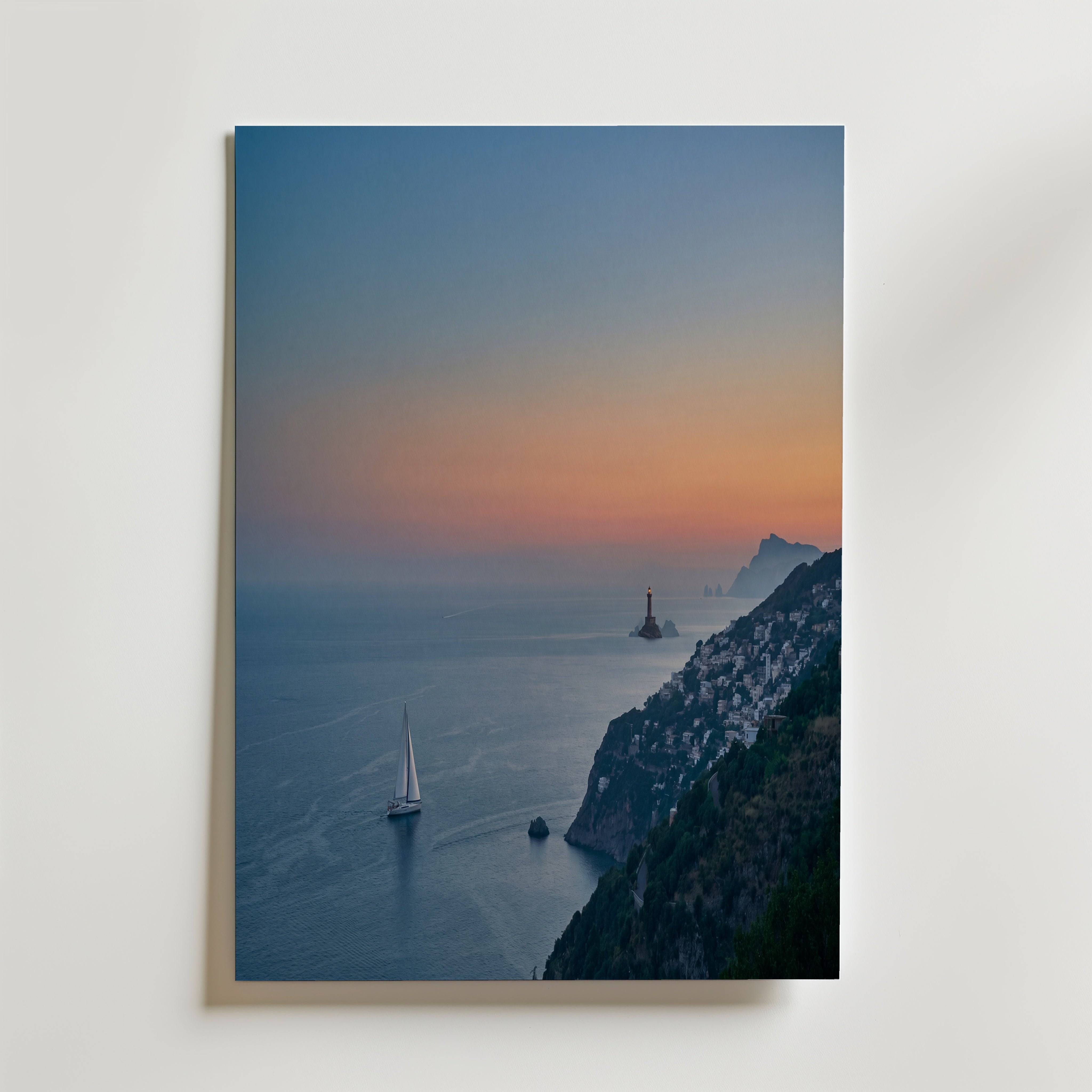 Amalfi Dusk Poster - Premium Canvas 40x50 cm