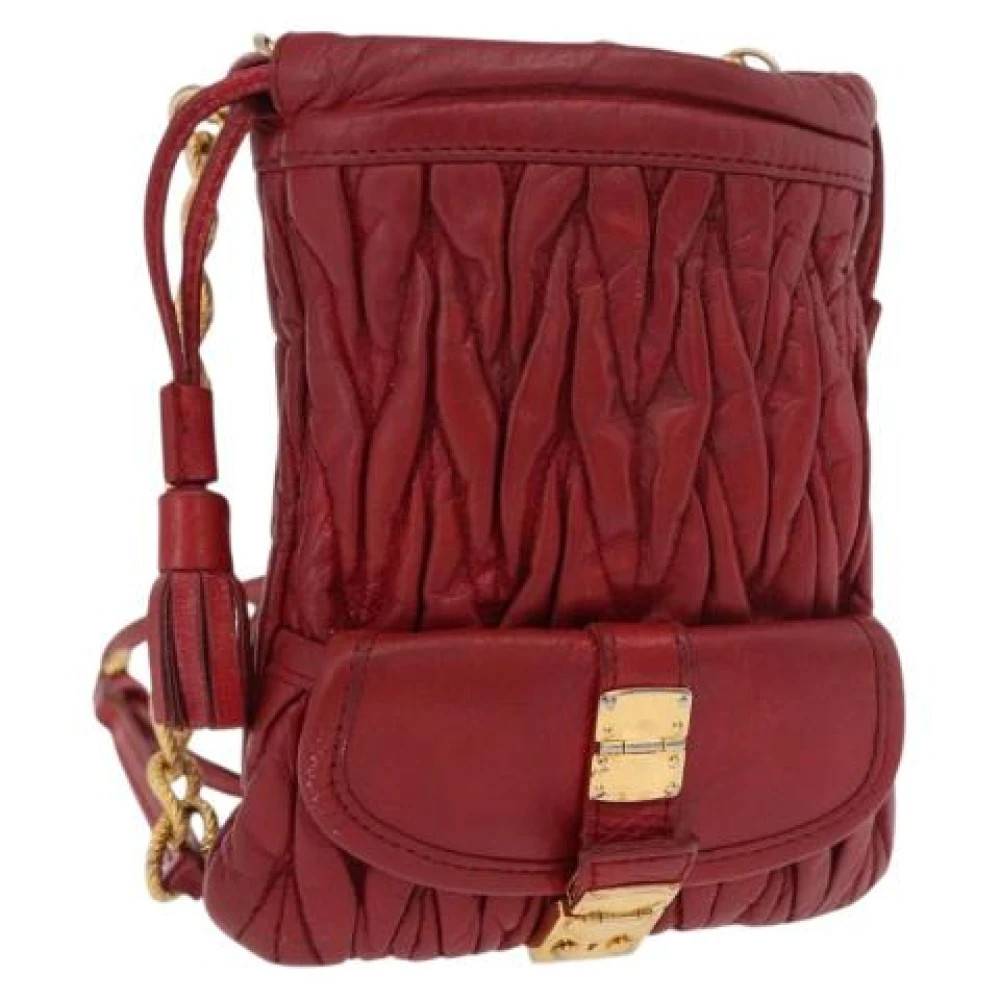 Miu Miu Pre-owned Pre-owned Shoulder Bag - Vintage - Dame - Rød - ONE SIZE - Uld