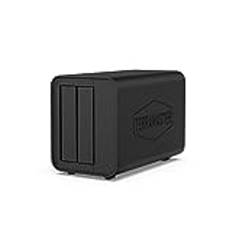 TerraMaster D2-320 USB 3.2 (Gen2) 10 Gbit/s minne externt hårddiskhölje stöd RAID 0/1/enkel/JBOD (utan hårddisk)