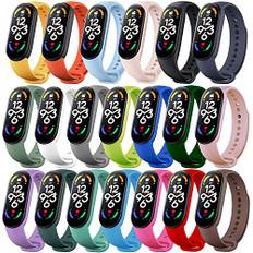 Monuary 20 Stück Armband Kompatibel mit Xiaomi Mi Band 7 / Mi Band 6 / Mi Band 5 en Kompatibel mit Amazfit Band 5, Gemaakt Van TPU, Ersatzarmband für Mi Fit Band 7 Ersatzbänder Miband 6 Armbänder