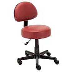 Swivel Stools with Wheels Swivel Chairs Office Home Bedroom Barstools Leisure Reception Adjustable Rolling Stools with Backrest, PU Seat and Wheels