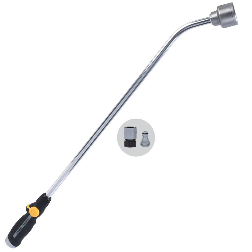 Melnor GentleRain RelaxGrip bruserstavsæt - 1004-Drill blødt spray, nem tommelfingerstrømningskontrol, metal/sort