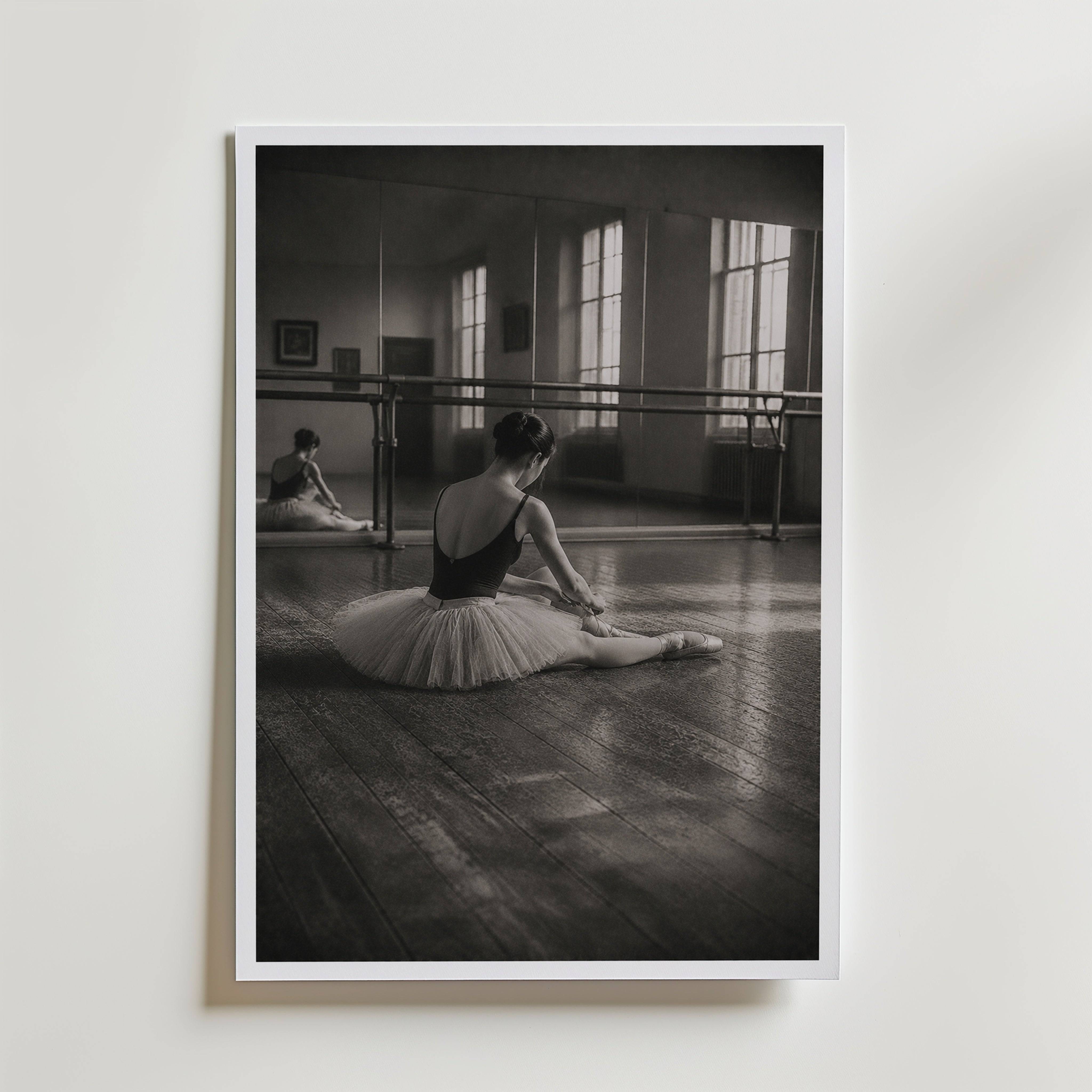Ballerina at the Mirror Poster - Premium Canvas 30x40 cm