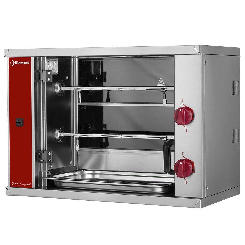 Vitrokeramisk Rotisserie, 2 spyd (6 kyllinger) LILLE