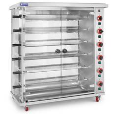 Kycklinggrill - Gasdriven - 6 spett - Med belysning och hjul - Royal Catering RCGCG-30